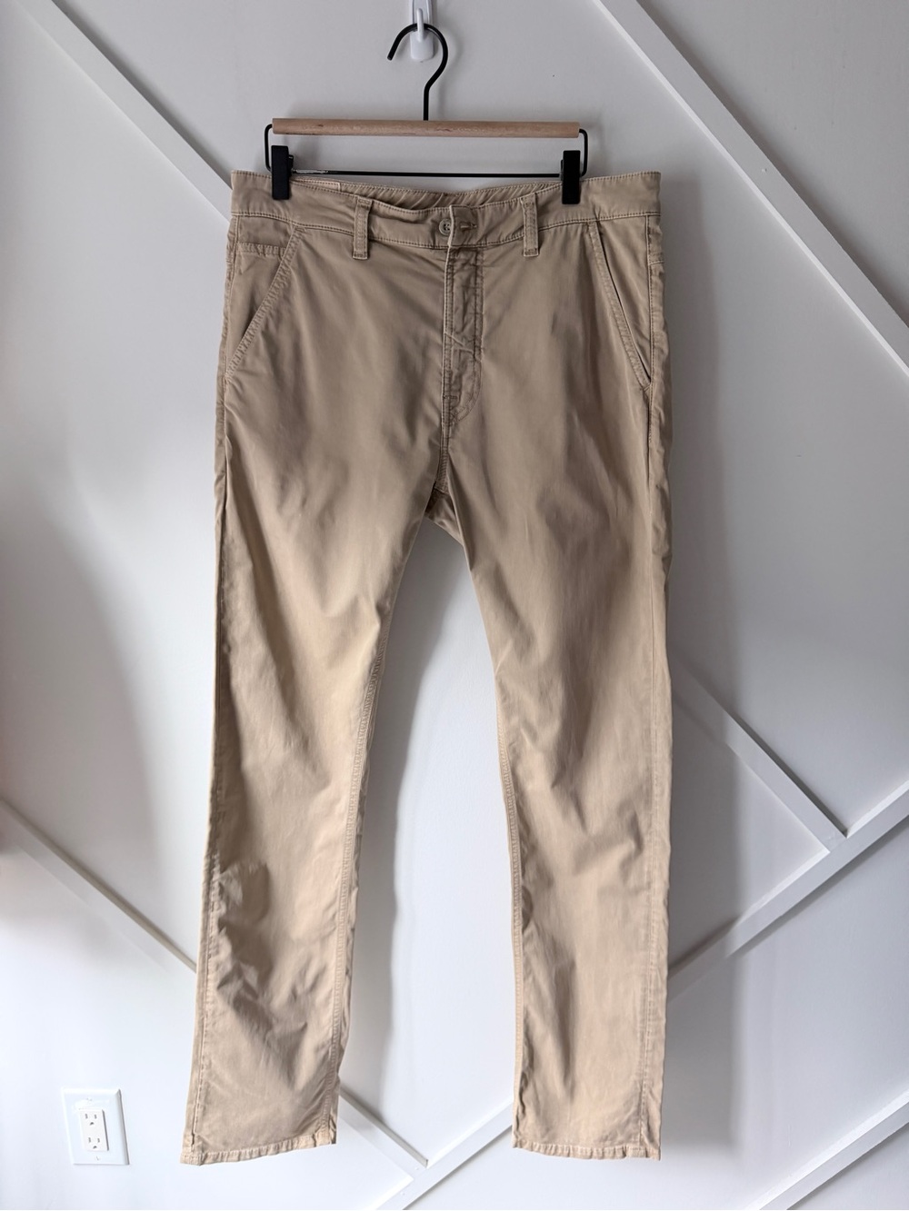 Nudie Jeans Beige Slim Fit Chino Pants 34 | Organic Cotton Casual Mens | As IS